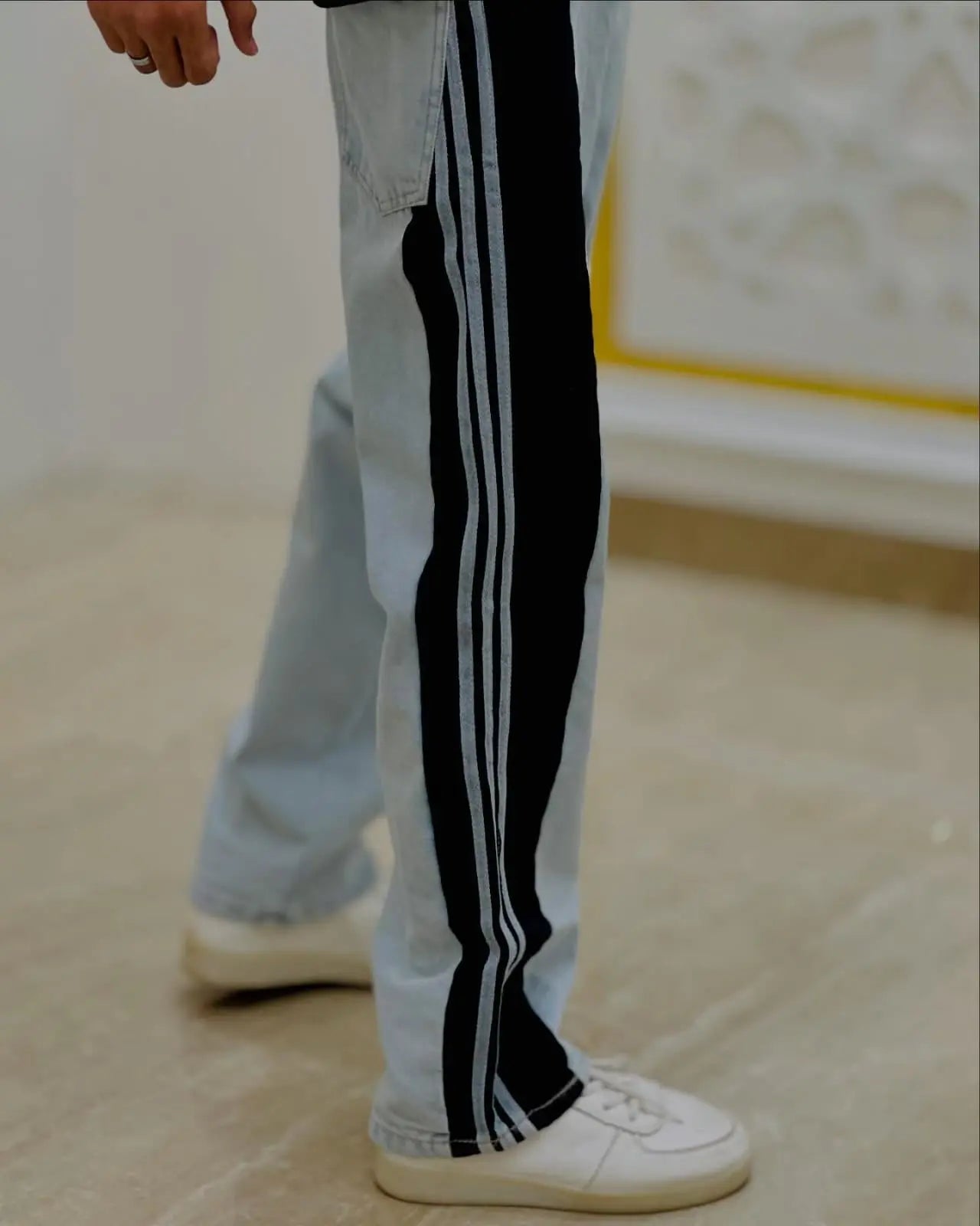 Dual-Tone Street Style Denim Joggers PATTERNS FOR MEN