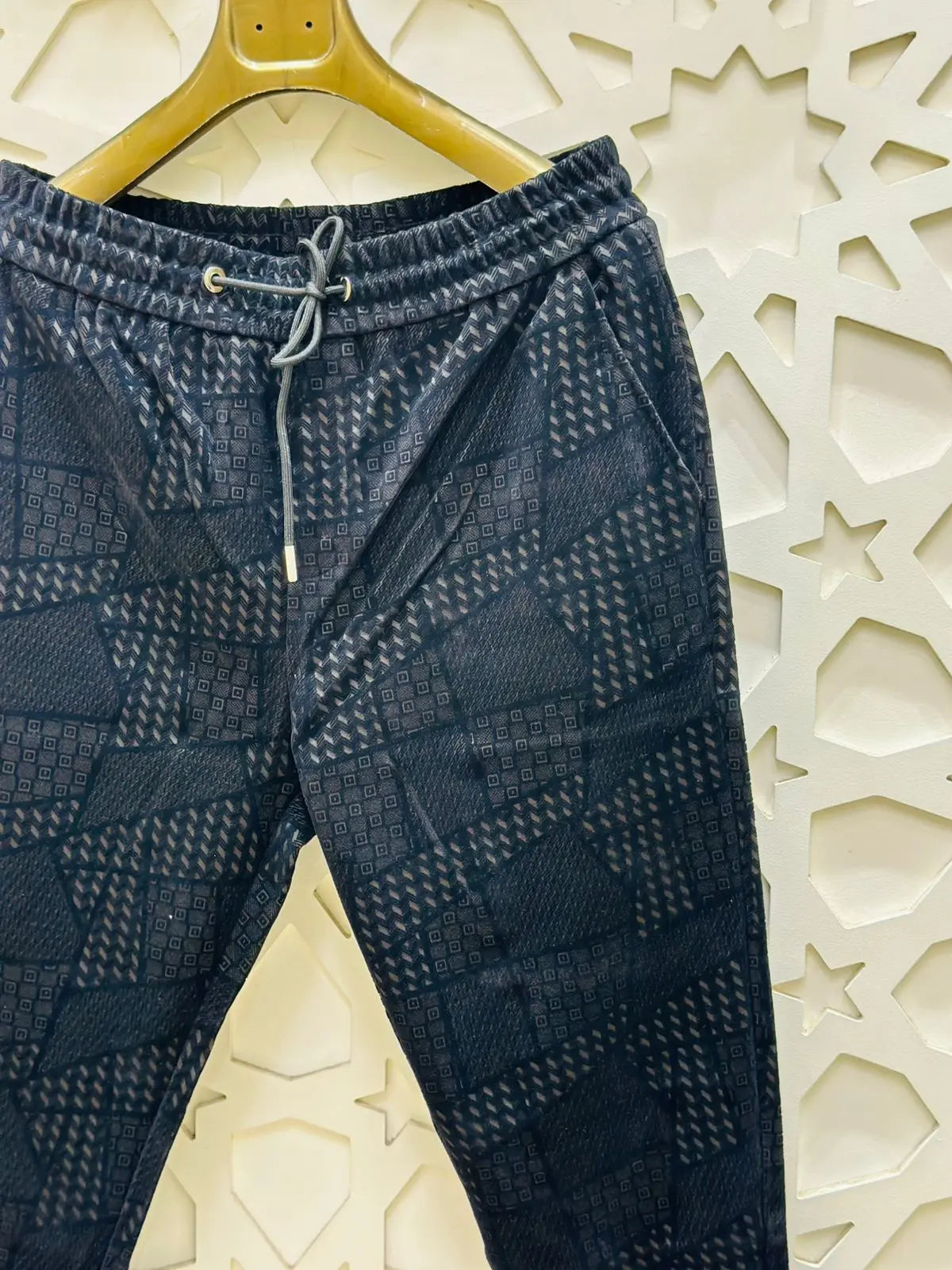 Midnight Matrix Textured Joggers PATTERNS FOR MEN