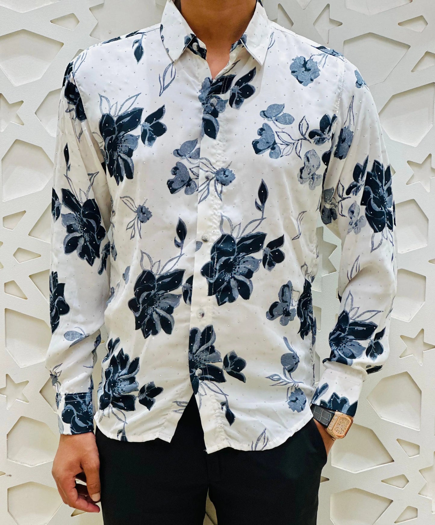 "Noir Bloom Shirt" PATTERNS FOR MEN