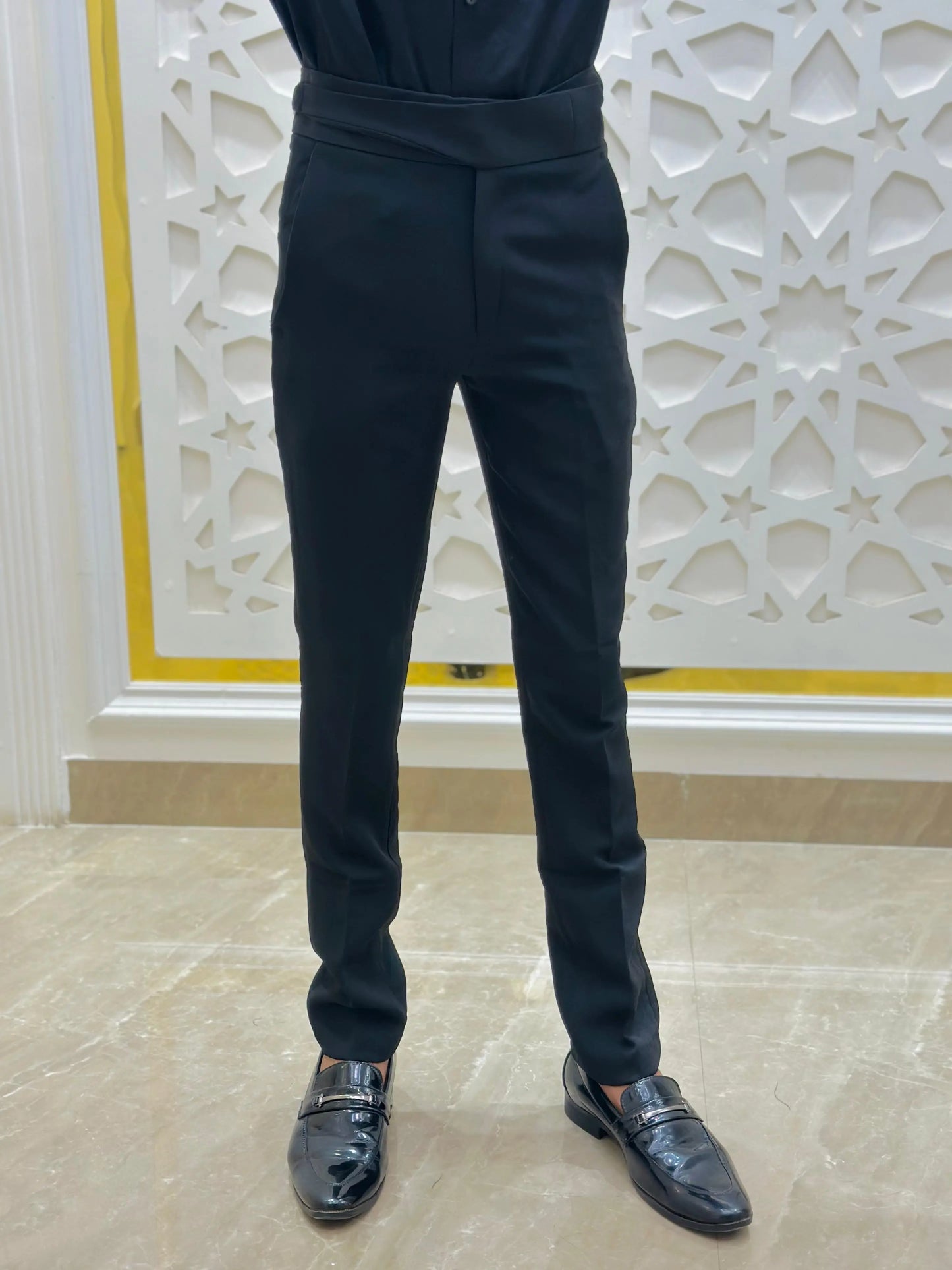 Jet Black Executive Formal Pant PATTERNS FOR MEN