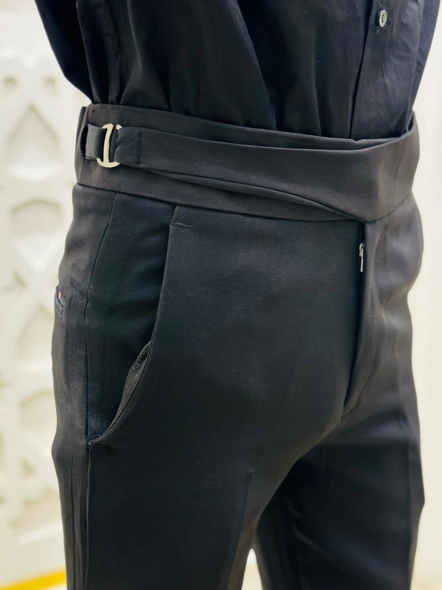 Jet Black Executive Formal Pant PATTERNS FOR MEN