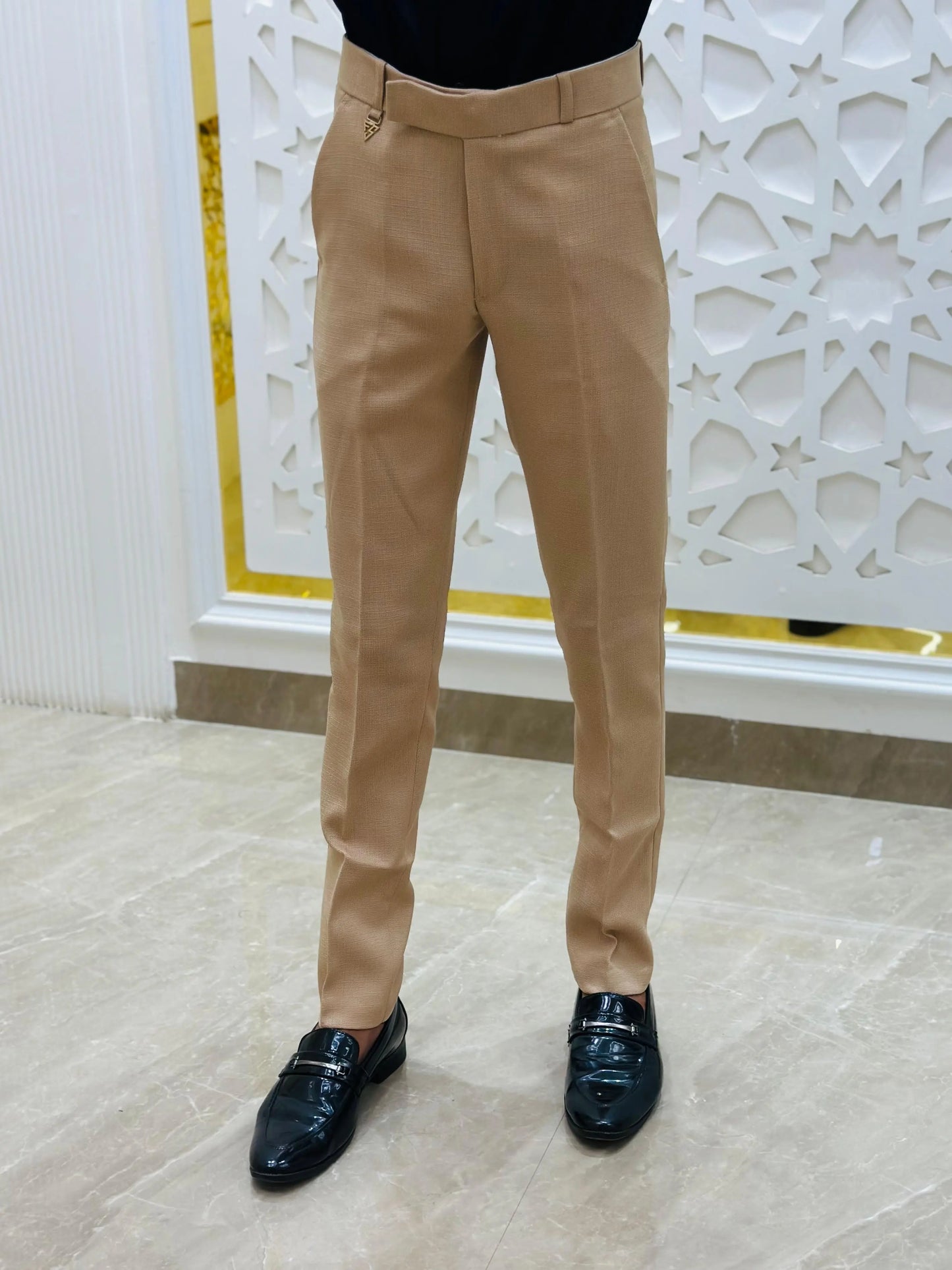 Classic Beige Formal Pant PATTERNS FOR MEN