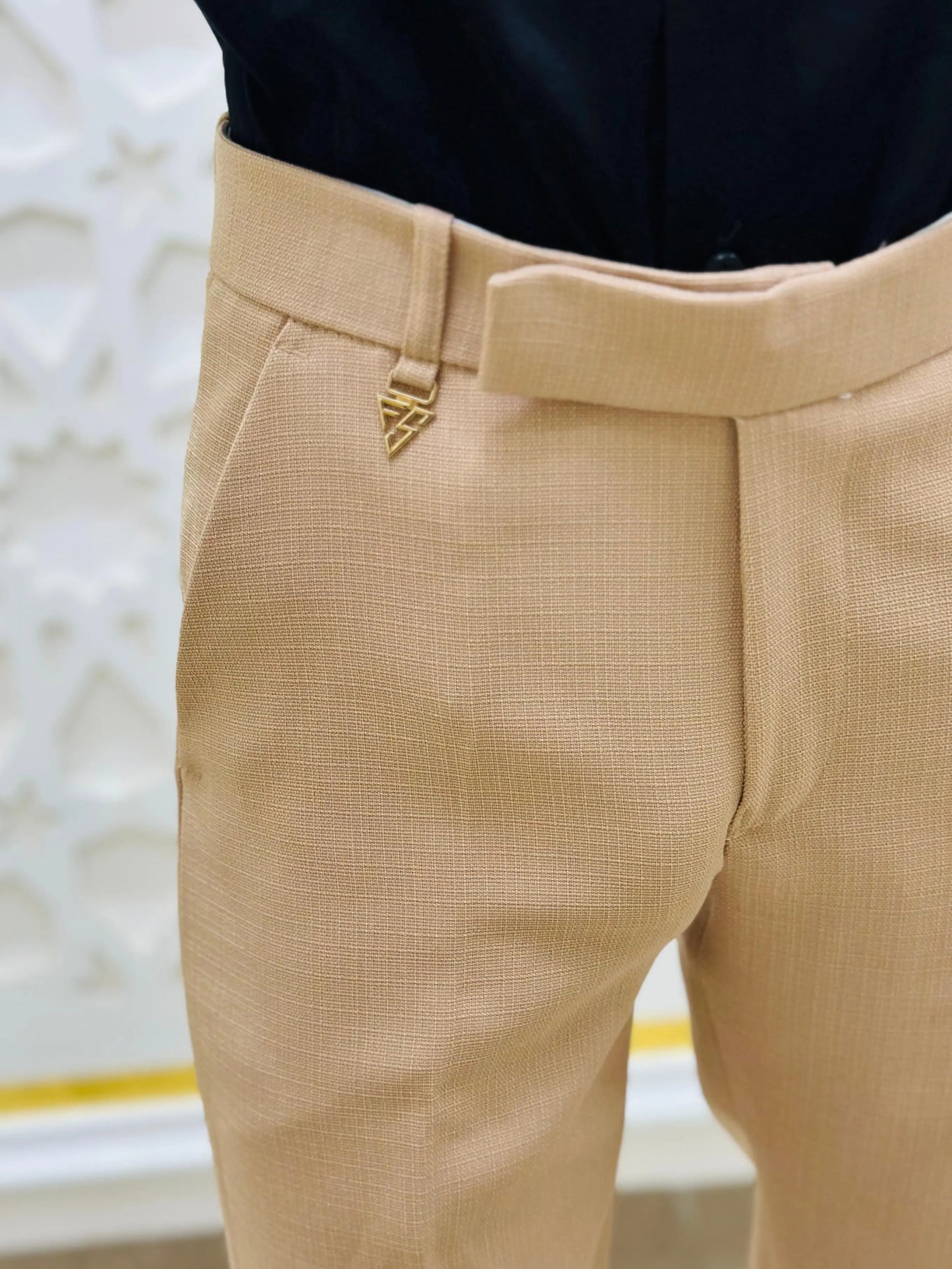 Classic Beige Formal Pant PATTERNS FOR MEN