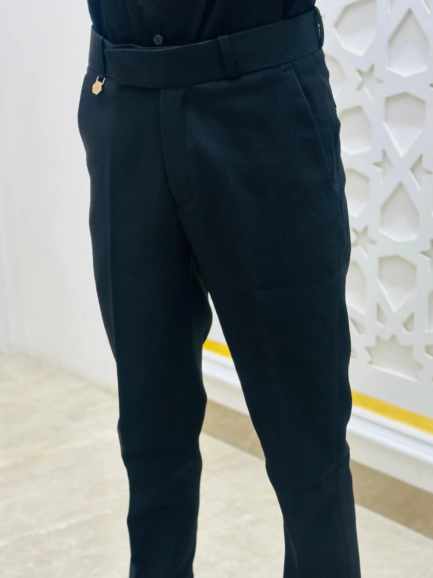 Midnight Black Formal Pant PATTERNS FOR MEN