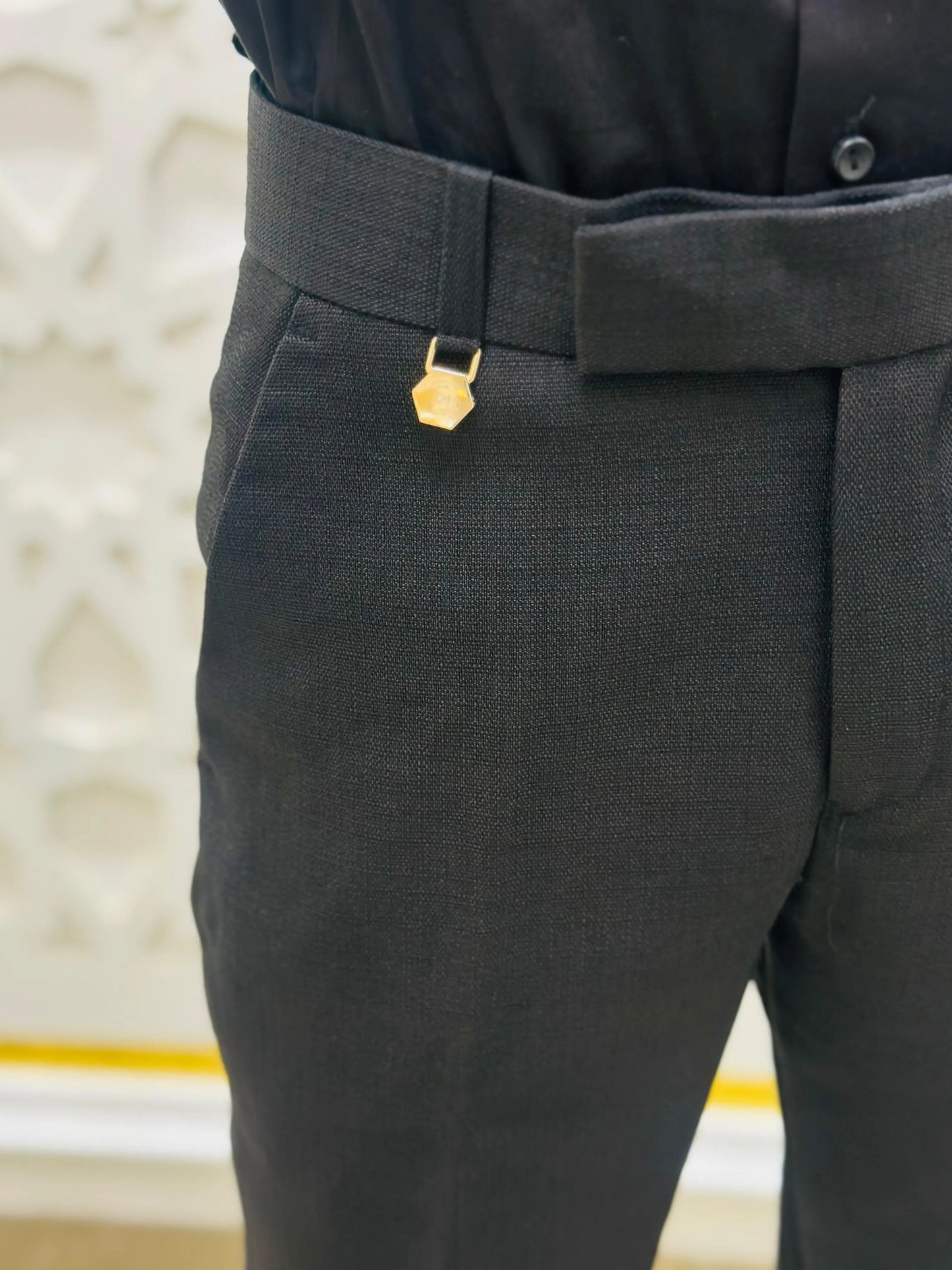 Midnight Black Formal Pant PATTERNS FOR MEN