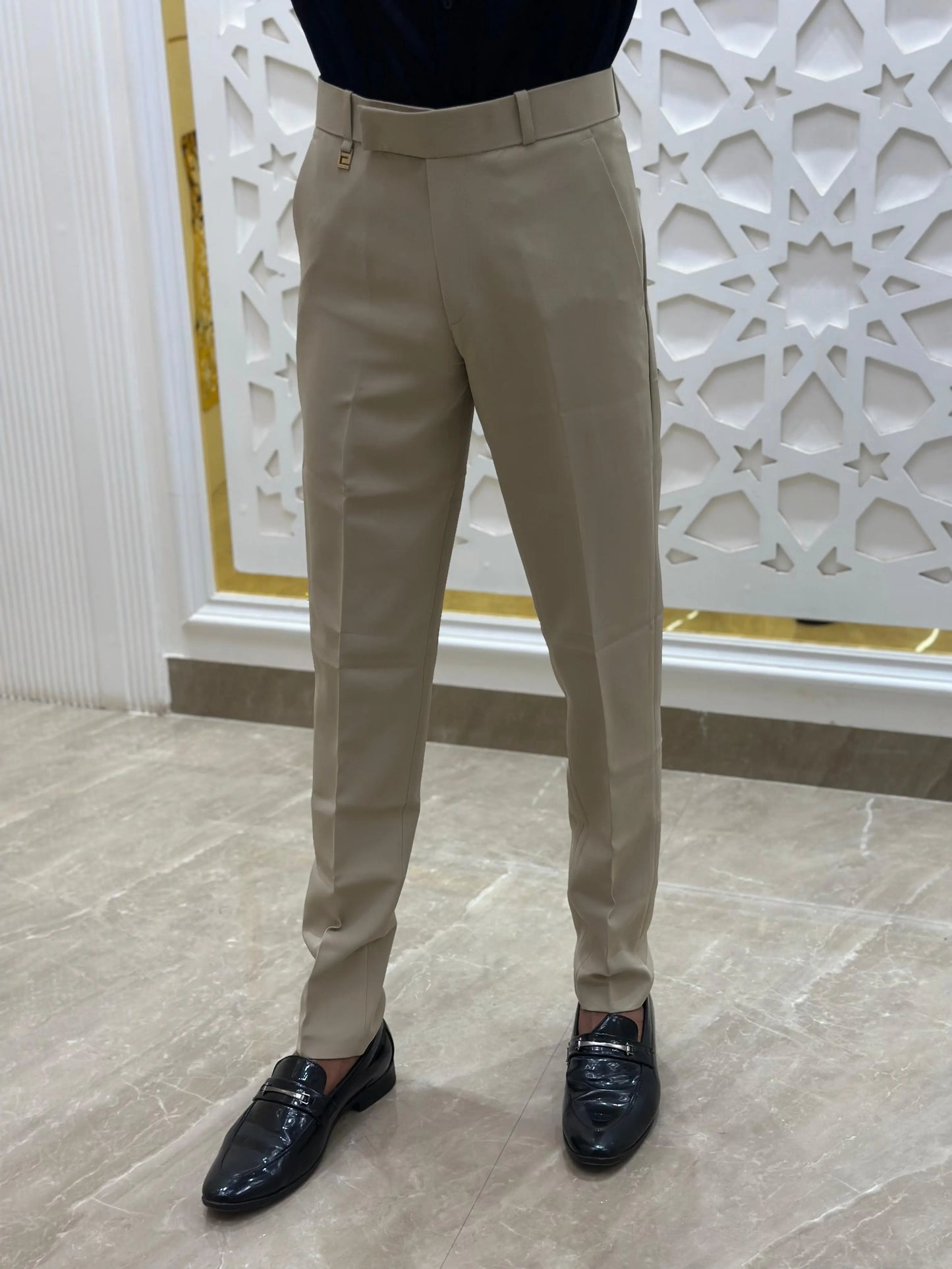 Elegant Cream Formal Pant PATTERNS FOR MEN