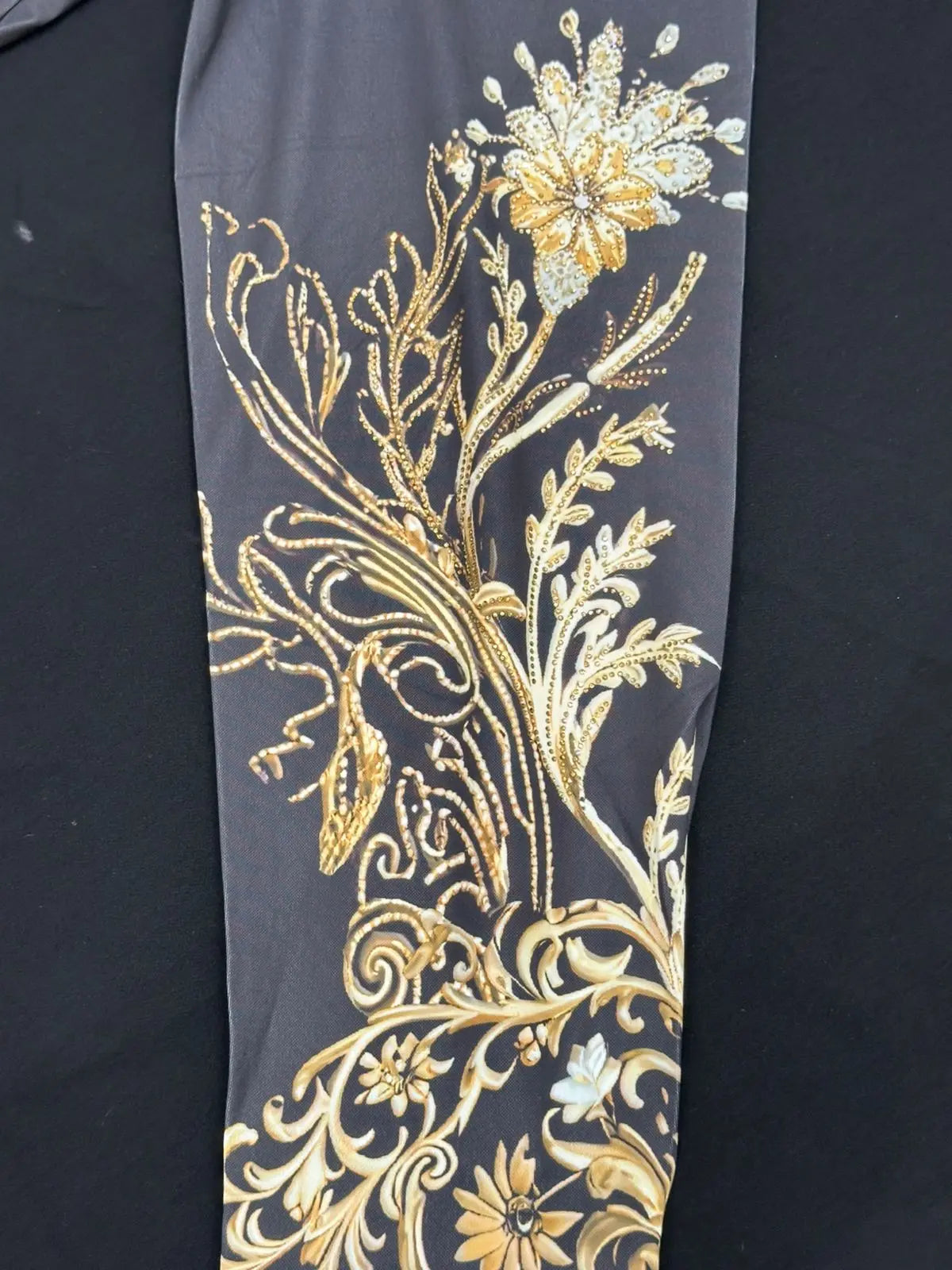 Imported Black & Gold Designer Shirt for Men – Royal Floral Baroque Print – ₹1999 PATTERNS FOR MEN
