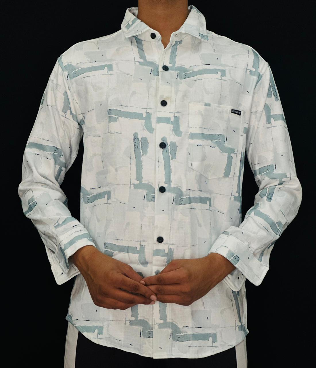 Frost Grid Brushstroke Shirt PATTERNS FOR MEN