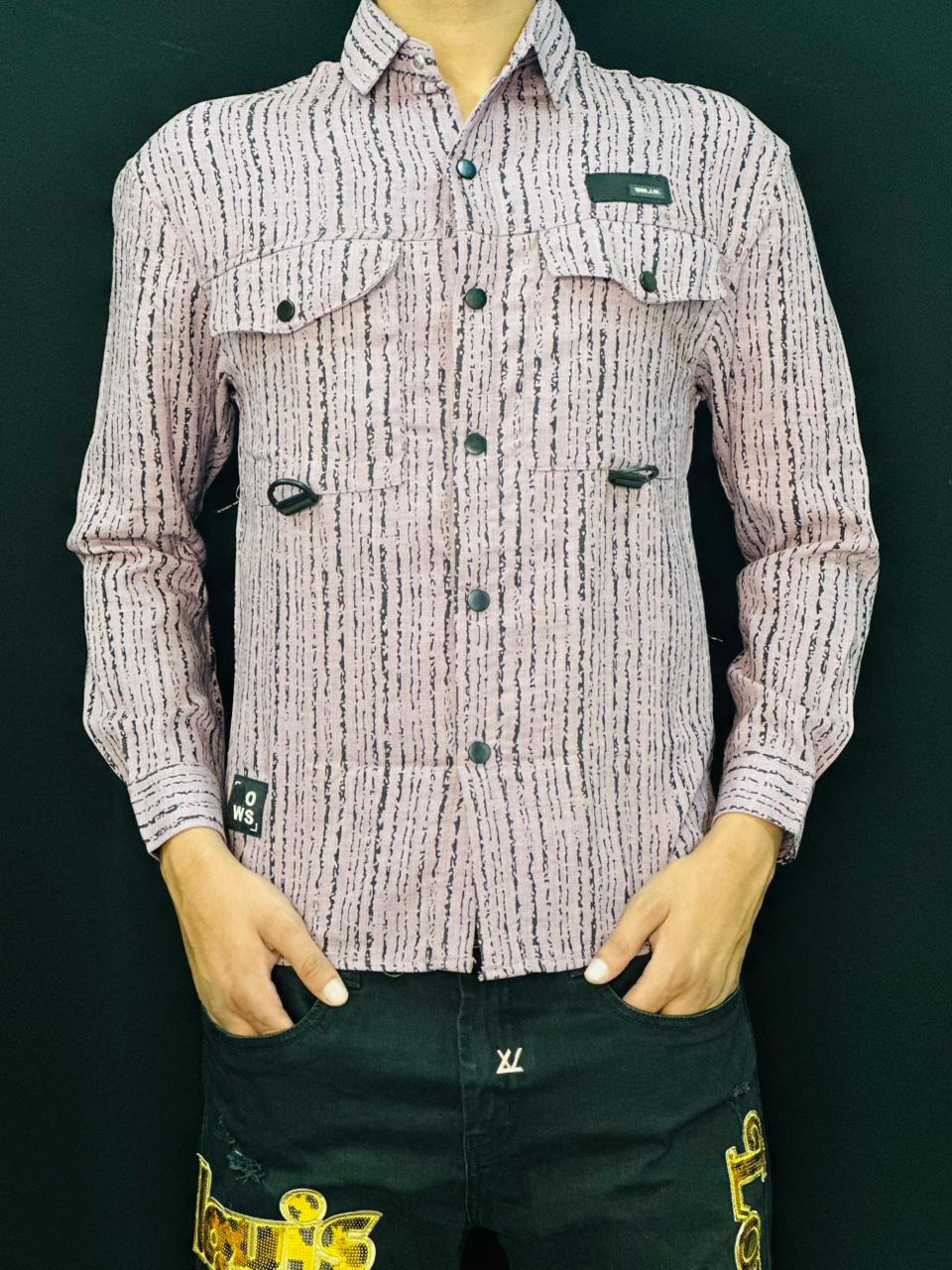 Urban Stripe Textured Casual Shirt PATTERNS FOR MEN