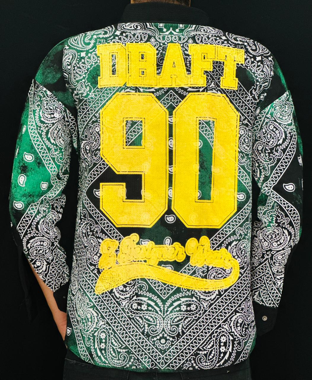 Men’s Bottle Green Bandana Print Casual Shirt with Black Pockets PATTERNS FOR MEN