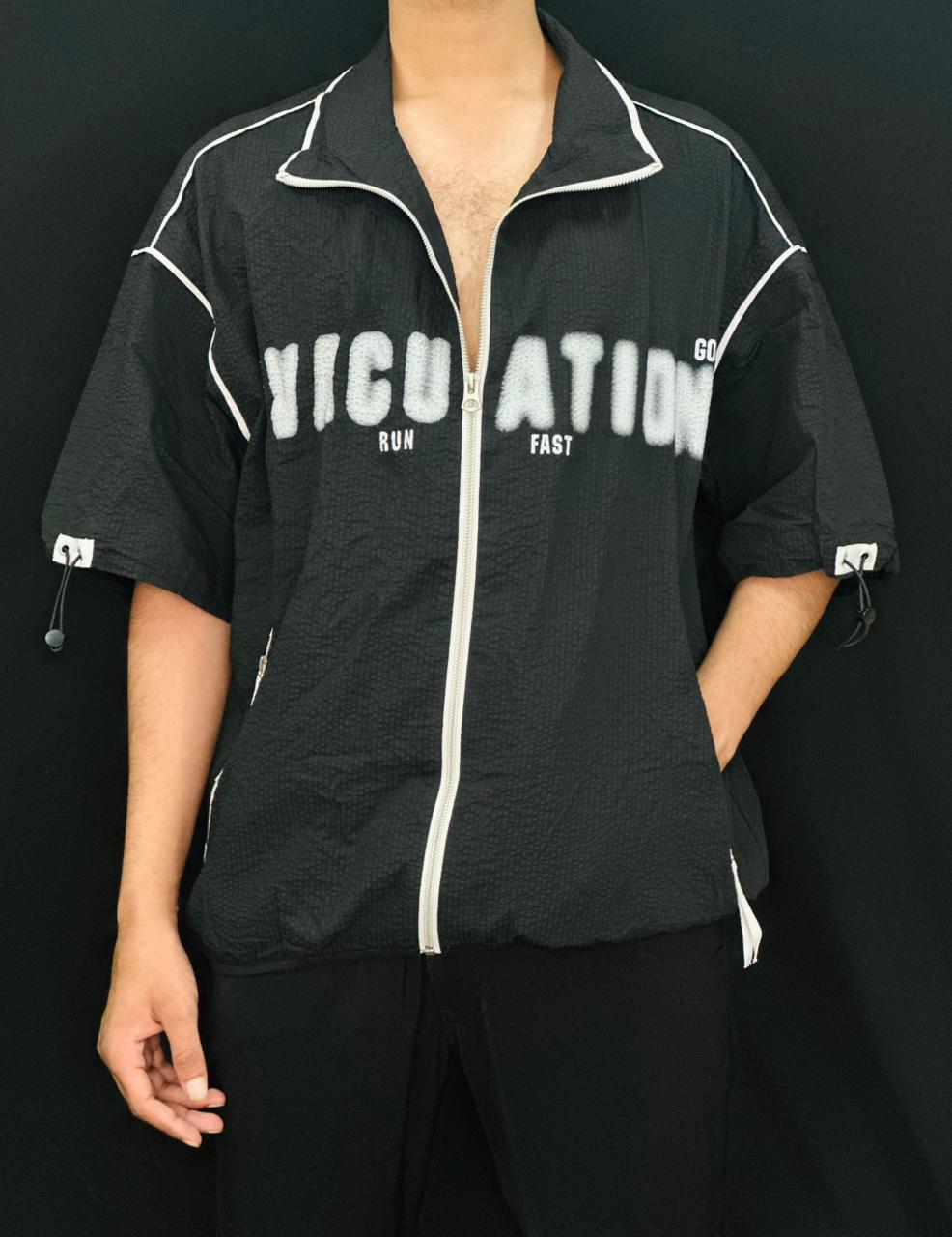 Black Streetwear Zip Shirt PATTERNS FOR MEN