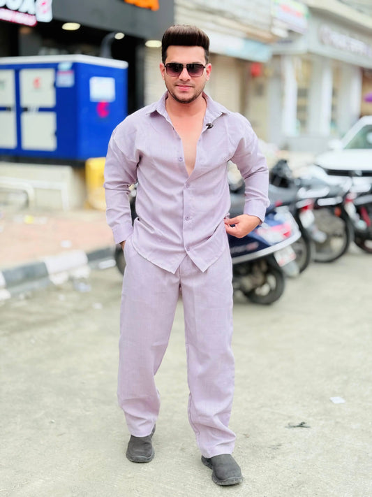 "Linen Luxe – Light Lavender Tracksuit" PATTERNS FOR MEN
