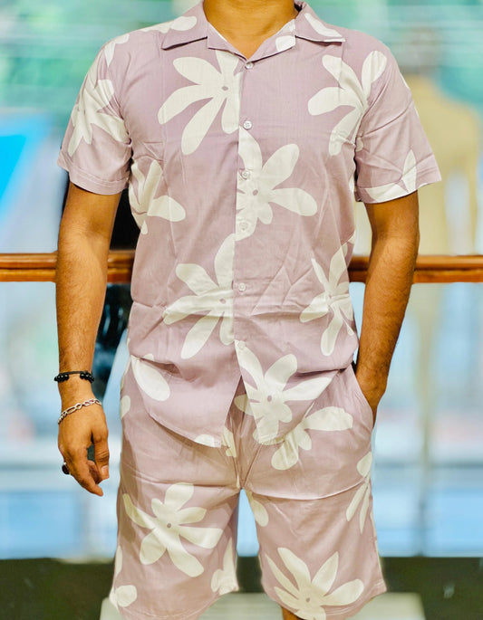 Lavender Breeze – Pastel Floral Short Suit PATTERNS FOR MEN