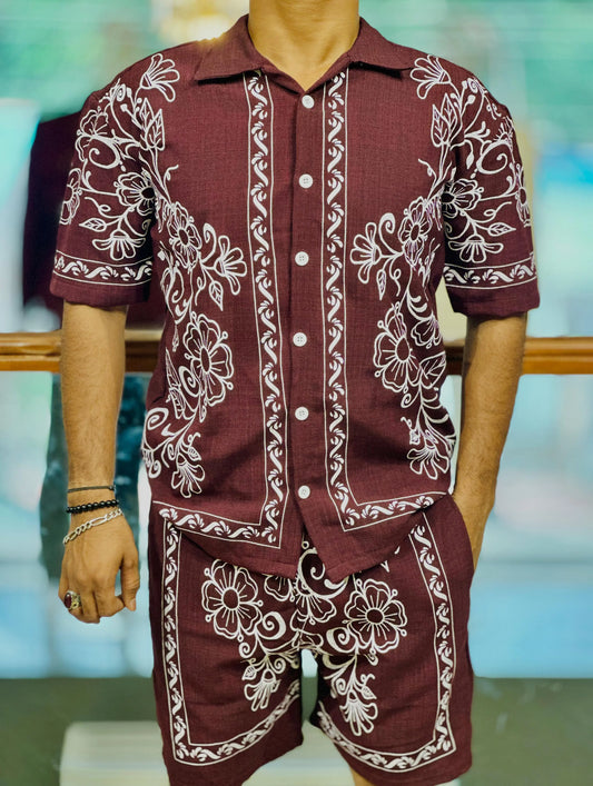 Wine Garden – Heritage Floral Short Suit PATTERNS FOR MEN