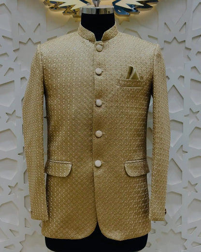Royal Golden Brocade Jodhpuri Suit PATTERNS FOR MEN