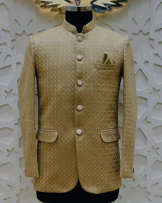 Royal Golden Brocade Jodhpuri Suit PATTERNS FOR MEN