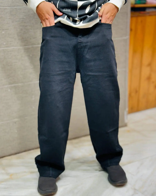 Urban Edge Black Baggy Jeans PATTERNS FOR MEN
