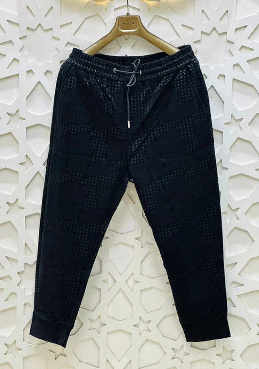 Midnight Matrix Textured Joggers PATTERNS FOR MEN