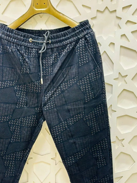 Midnight Matrix Textured Joggers PATTERNS FOR MEN