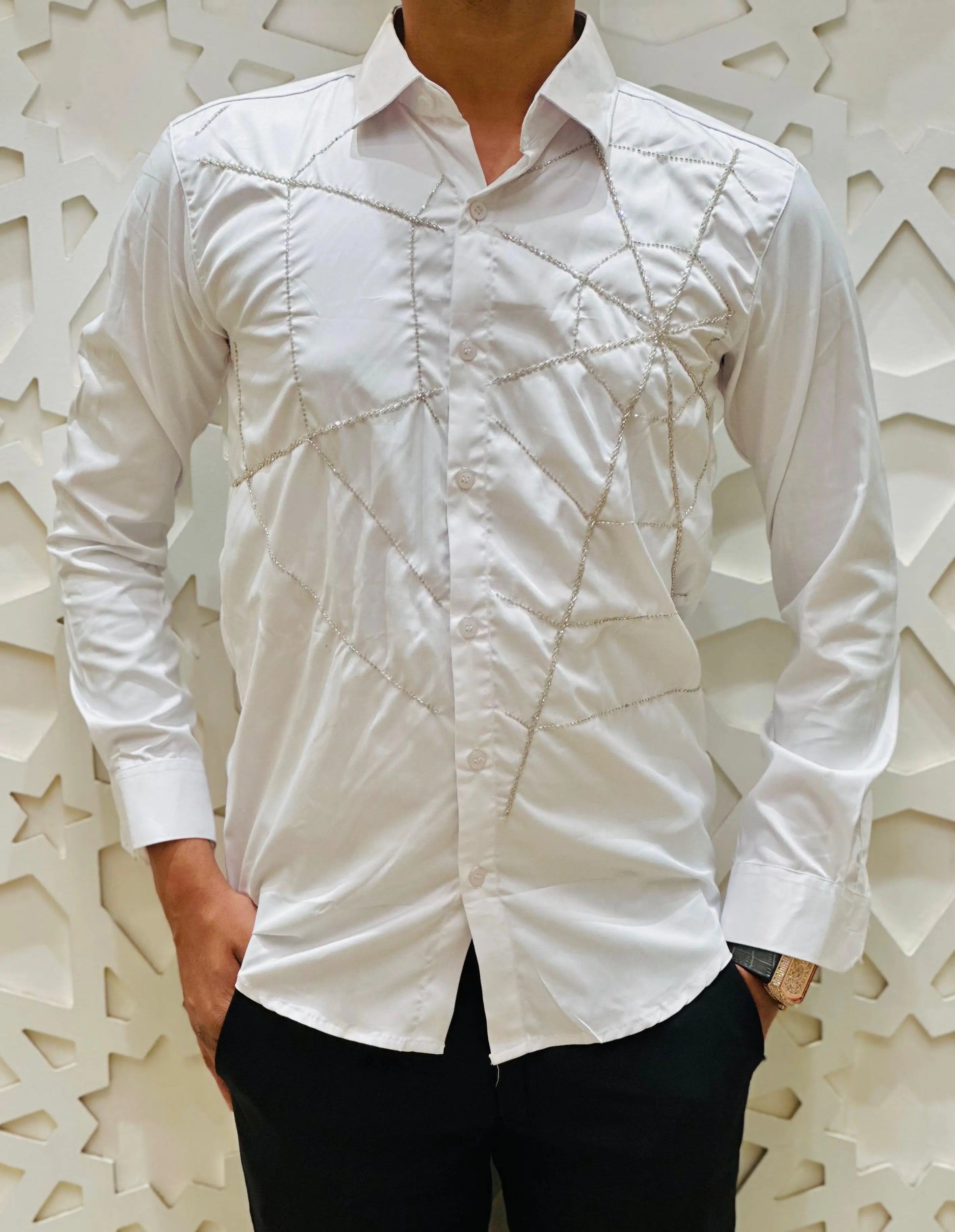 "Crystal Grid Shirt" PATTERNS FOR MEN