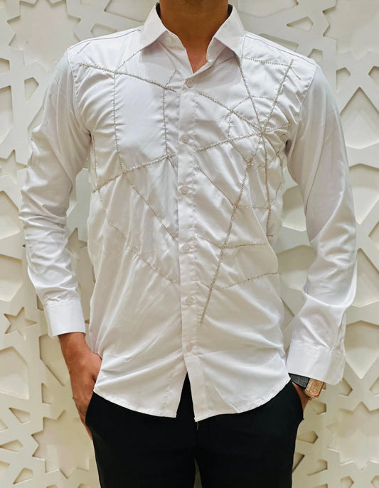 "Crystal Grid Shirt" PATTERNS FOR MEN