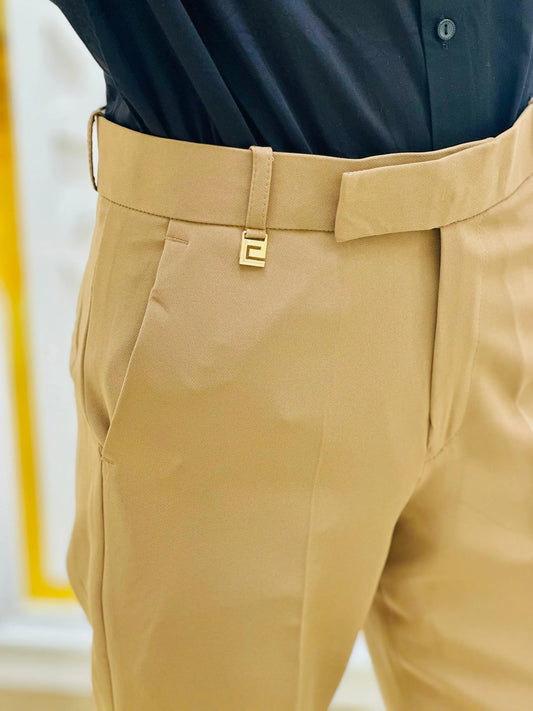 Caramel Brown Classic Formal Pant PATTERNS FOR MEN