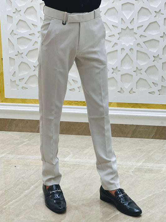 Stone Grey Elite Formal Pant PATTERNS FOR MEN