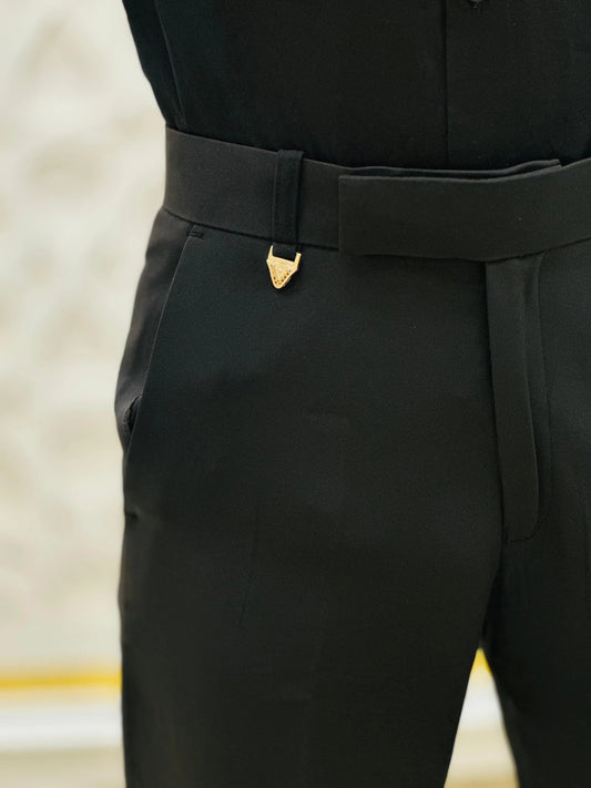 Classic Jet Black Formal Pant PATTERNS FOR MEN