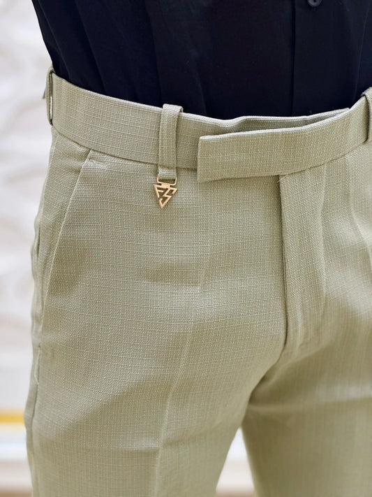 Olive Mist Premium Formal Pant PATTERNS FOR MEN