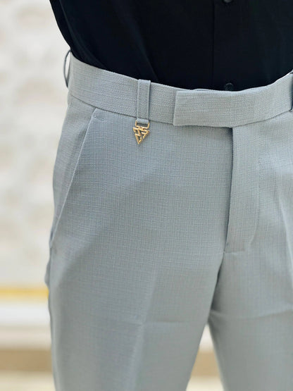 Mist Grey Executive Trousers PATTERNS FOR MEN
