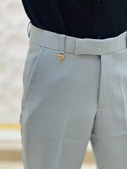 Mist Grey Executive Trousers PATTERNS FOR MEN