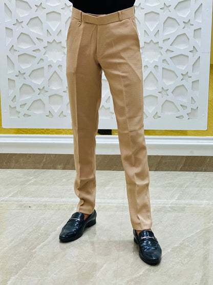 Sandstone Beige Formal Pant PATTERNS FOR MEN