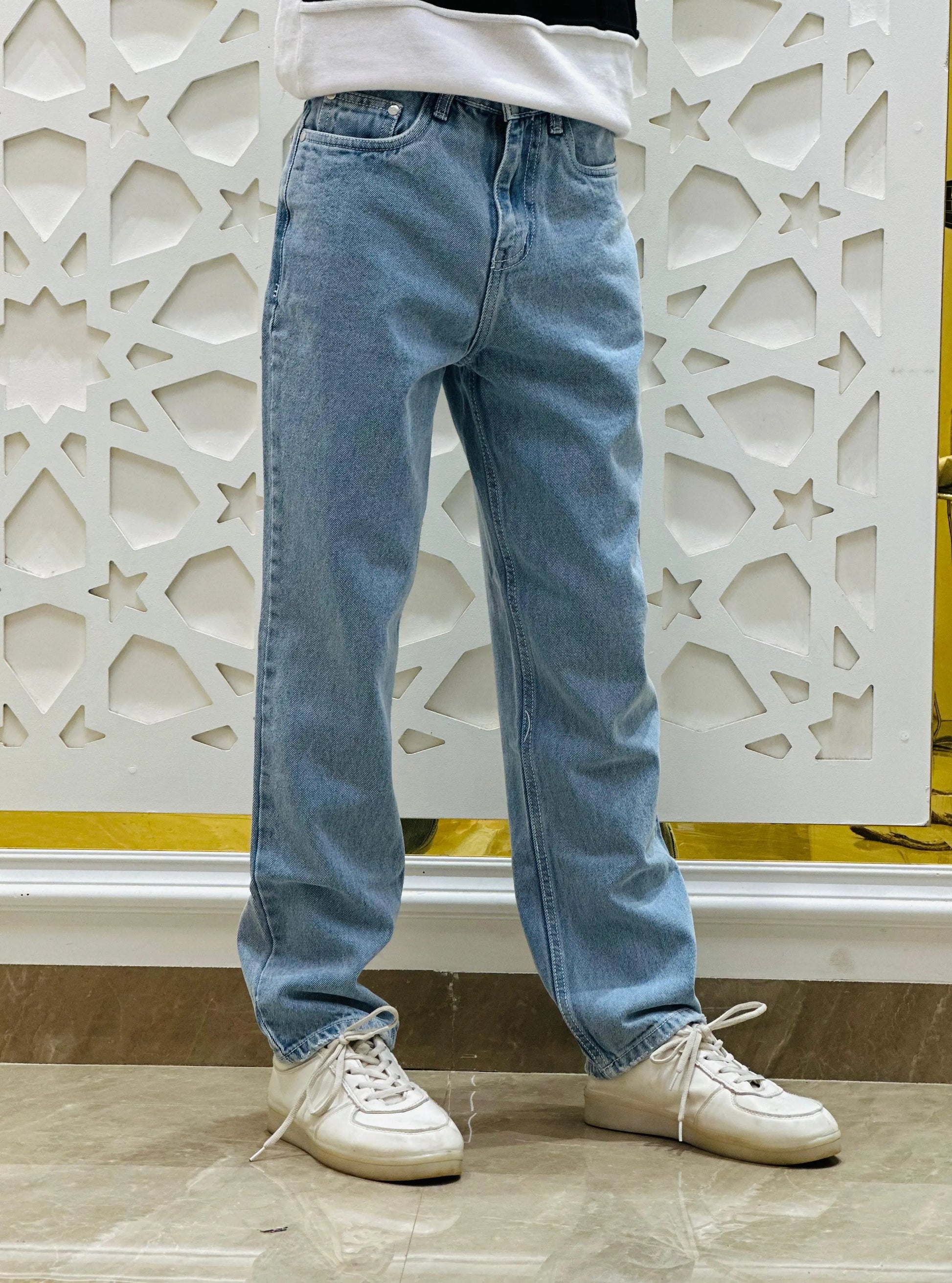 Sky Fade Light Blue Denim – Size 28 PATTERNS FOR MEN
