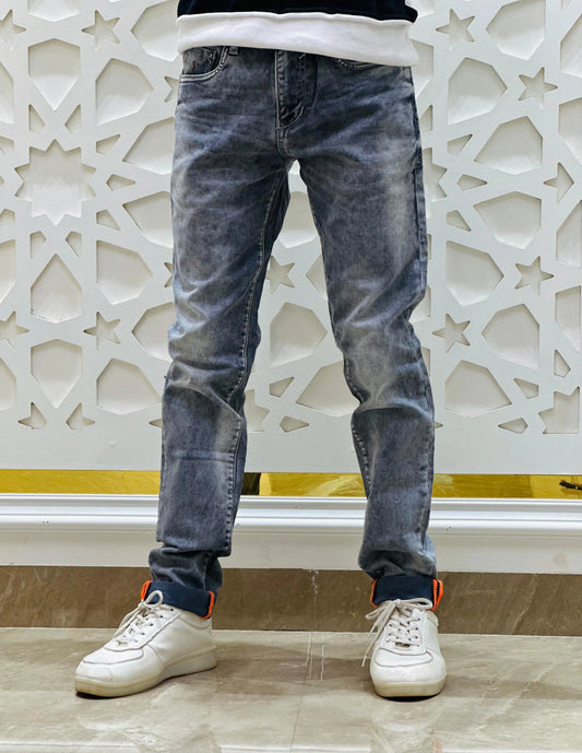 Charcoal Wash Slim Fit Denim – Size 28 PATTERNS FOR MEN