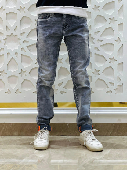 Charcoal Wash Slim Fit Denim – Size 28 PATTERNS FOR MEN