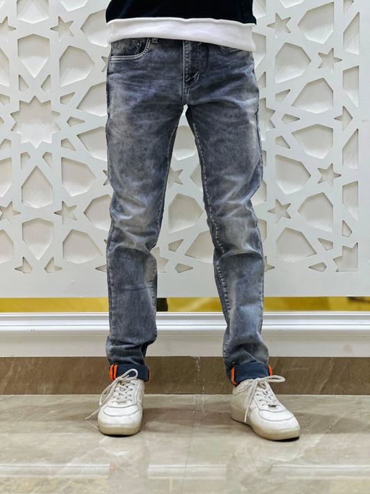Charcoal Wash Slim Fit Denim – Size 28 PATTERNS FOR MEN