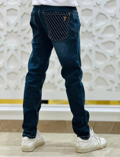 Signature Stripe Back Pocket Denim – Size 28 PATTERNS FOR MEN