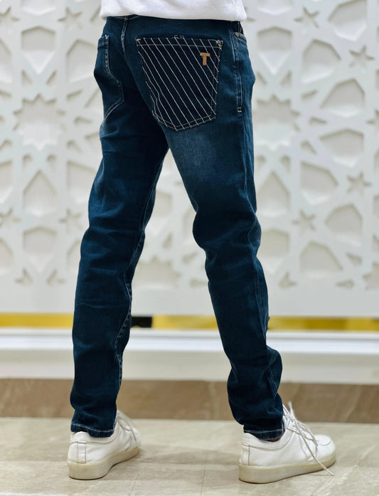 Signature Stripe Back Pocket Denim – Size 28 PATTERNS FOR MEN
