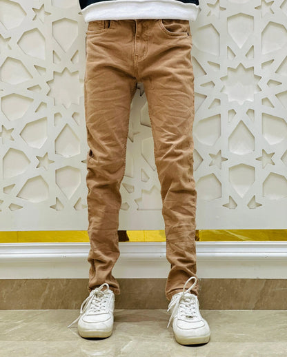 Desert Sand Slim Fit Jeans – Light Brown | Size 28 PATTERNS FOR MEN