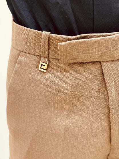 Classic Tan Slim-Fit Formal Trouser PATTERNS FOR MEN