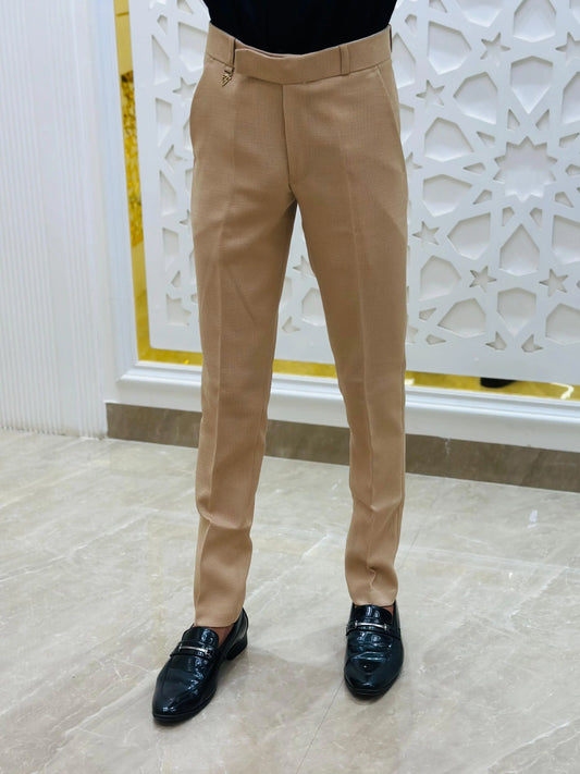 Classic Beige Formal Pant PATTERNS FOR MEN