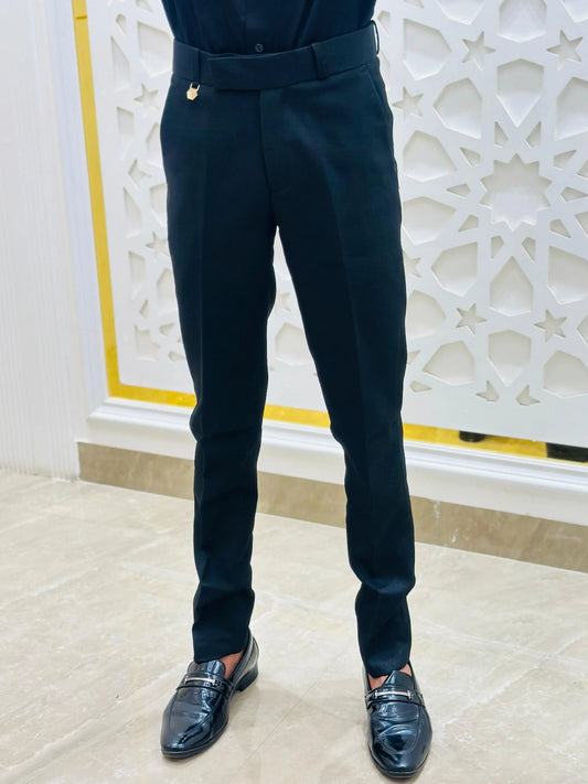 Midnight Black Formal Pant PATTERNS FOR MEN