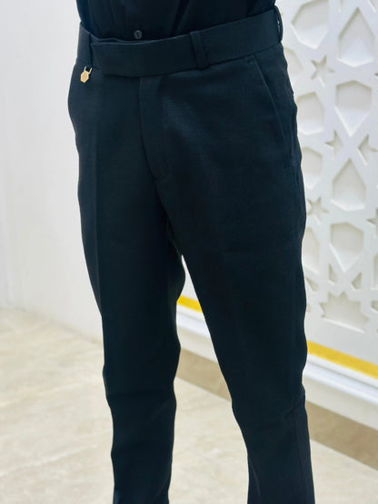 Midnight Black Formal Pant PATTERNS FOR MEN