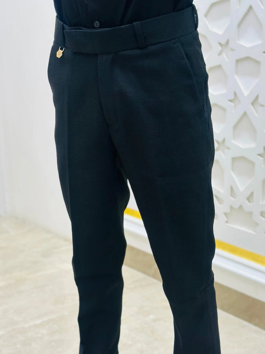 Midnight Black Formal Pant PATTERNS FOR MEN
