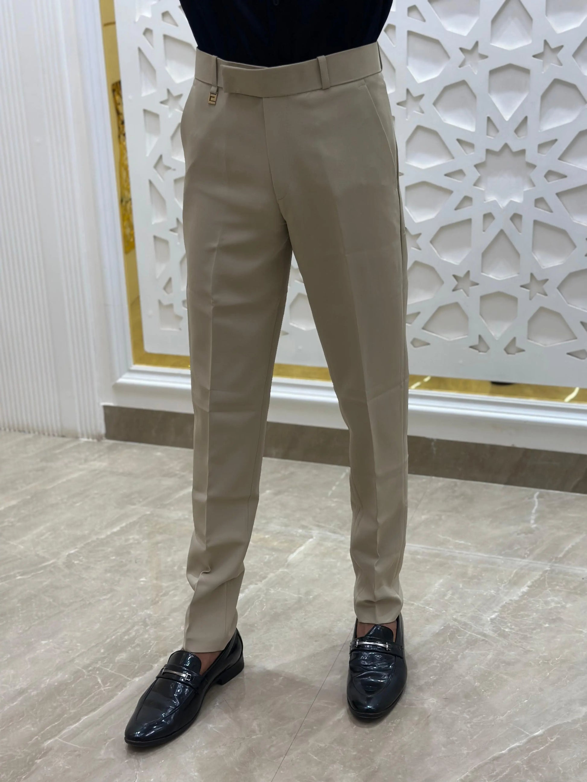 Elegant Cream Formal Pant PATTERNS FOR MEN