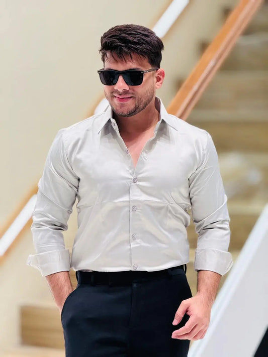 Pearl Sheen Satin Shirt PATTERNS FOR MEN