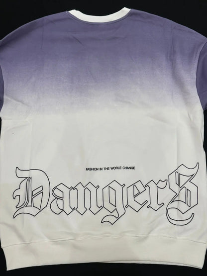 Men's Gradient "Dangerous" Printed Sweatshirt | Stylish Streetwear T-Shirt PATTERNS FOR MEN