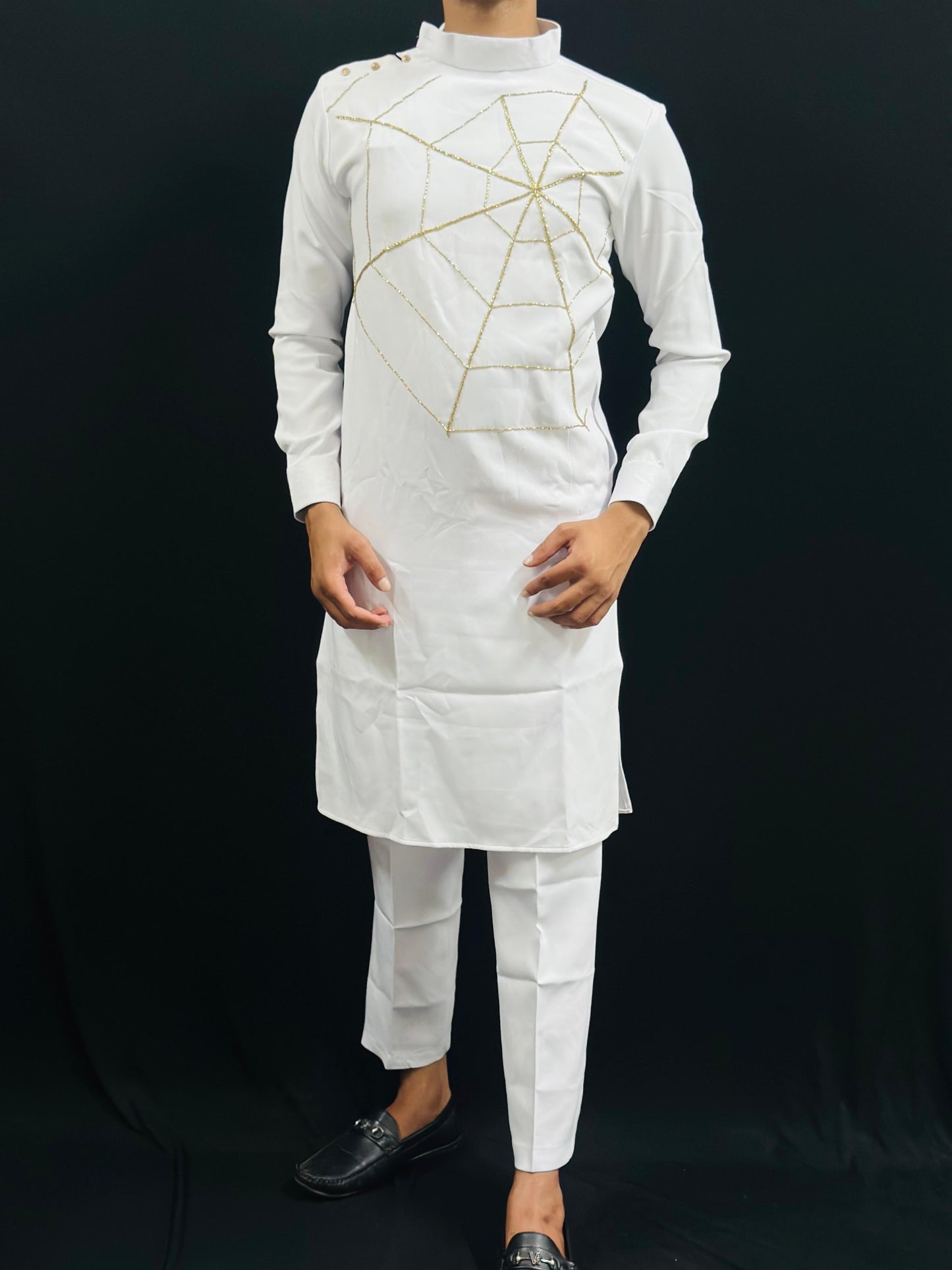 Spider Web Embellished Kurta Collection PATTERNS FOR MEN