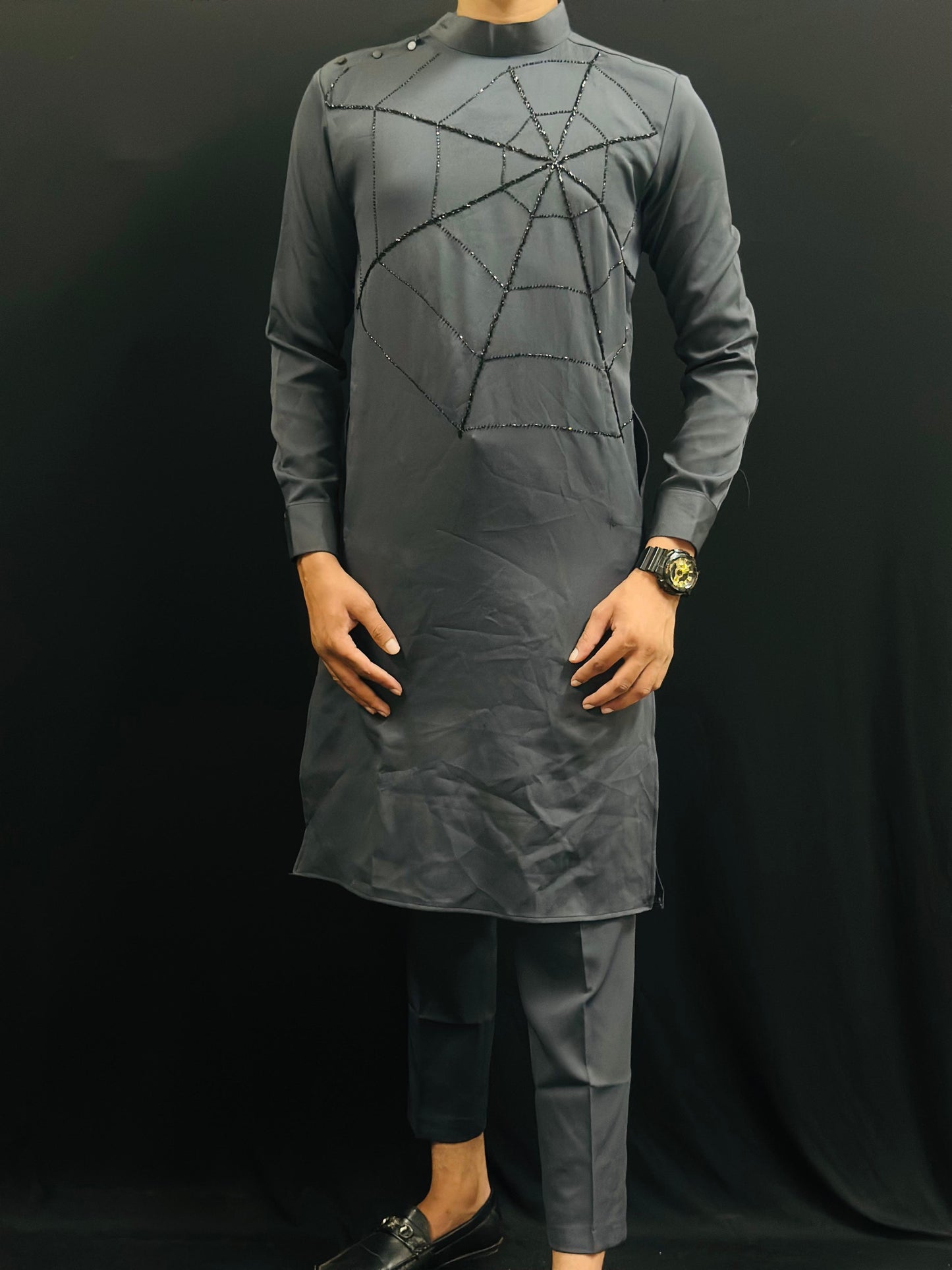 Spider Web Embellished Kurta Collection PATTERNS FOR MEN
