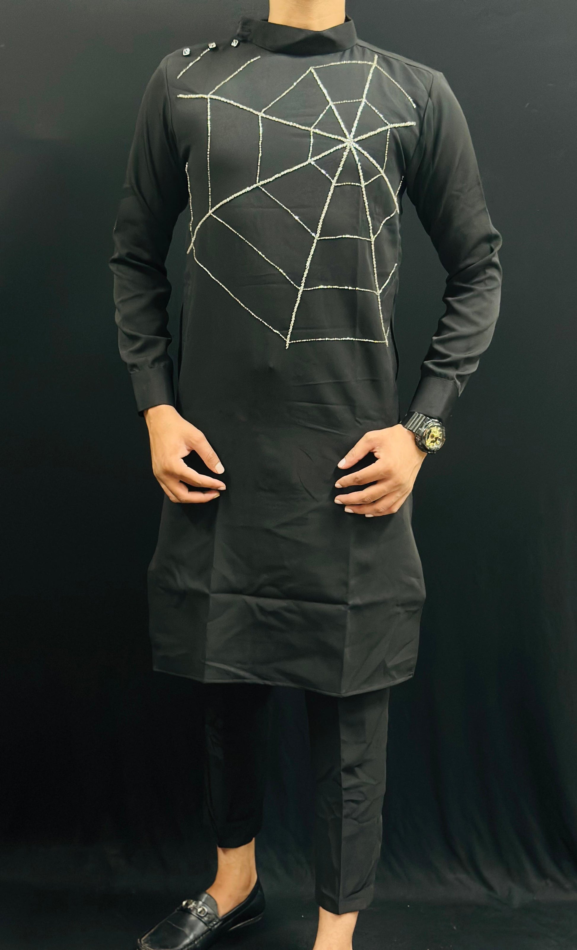 Spider Web Embellished Kurta Collection PATTERNS FOR MEN